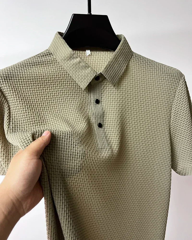Men's Ice Silk Polo Shirt – Breathable Smart Casual Tee