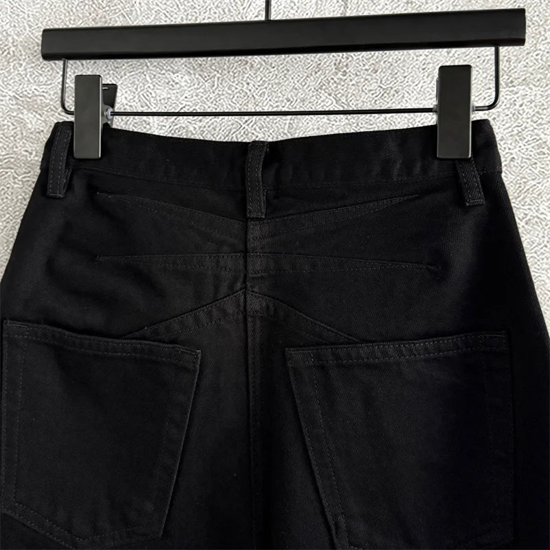 High-Waist Cotton Straight Jeans — Women's Slim Fit