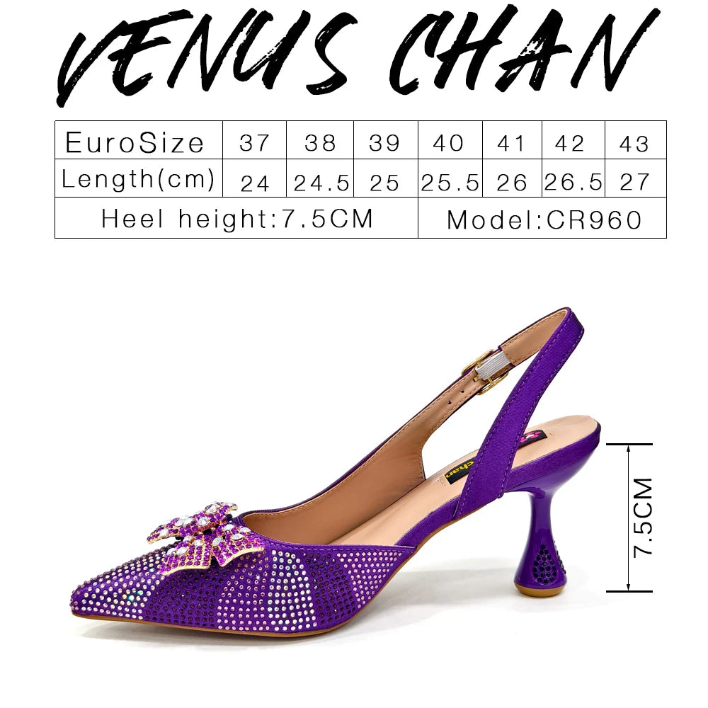 Venus Chan Pointed-Toe Heels & Handbag Set for Women