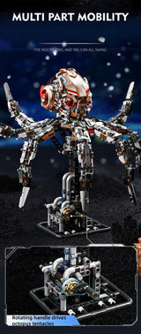 Mechanical Sea Animals Building Blocks DIY Movable Whale Octopus Manta Shark Piranha Creative Technical MOC Desktop Decor Gift