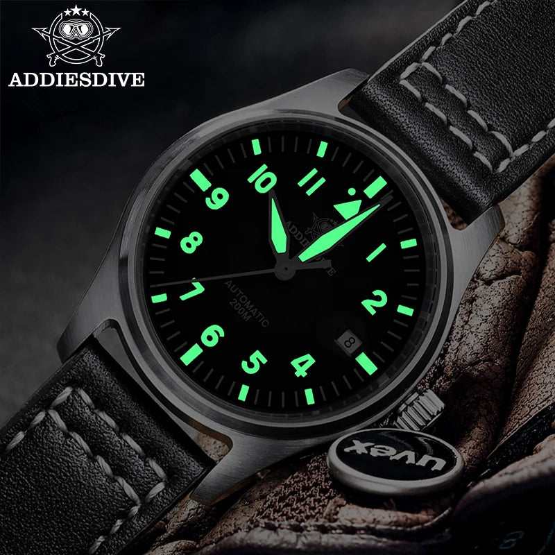 ADDIESDIVE Watches For Men C3 Super Luminous 200m Waterproof  Japan 8215 316L Stainless Reloj Hombre Automatic Mechanical Watch