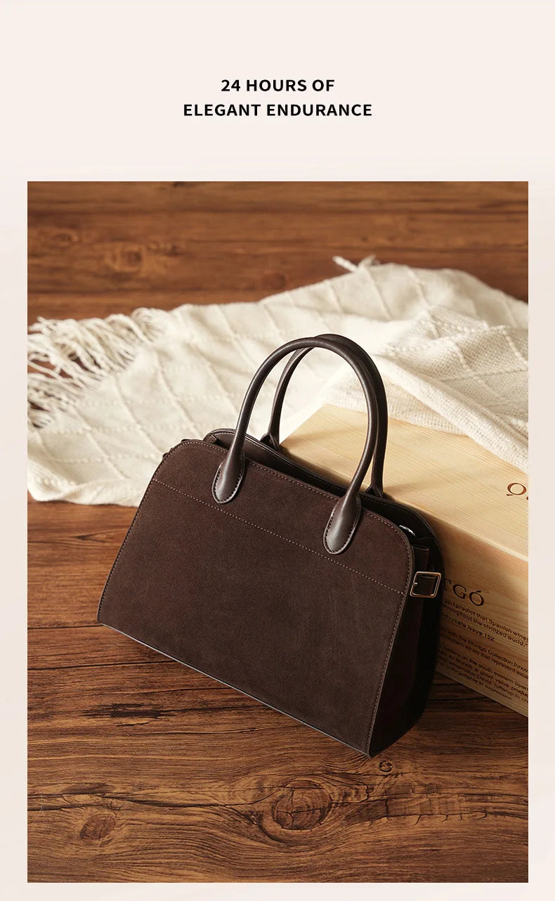 2026 Fall Winter Suede Leather Spacious Crossbody Tote Bag Simple Commuting Handheld Single Shoulder Bag Premium Women's Handbag