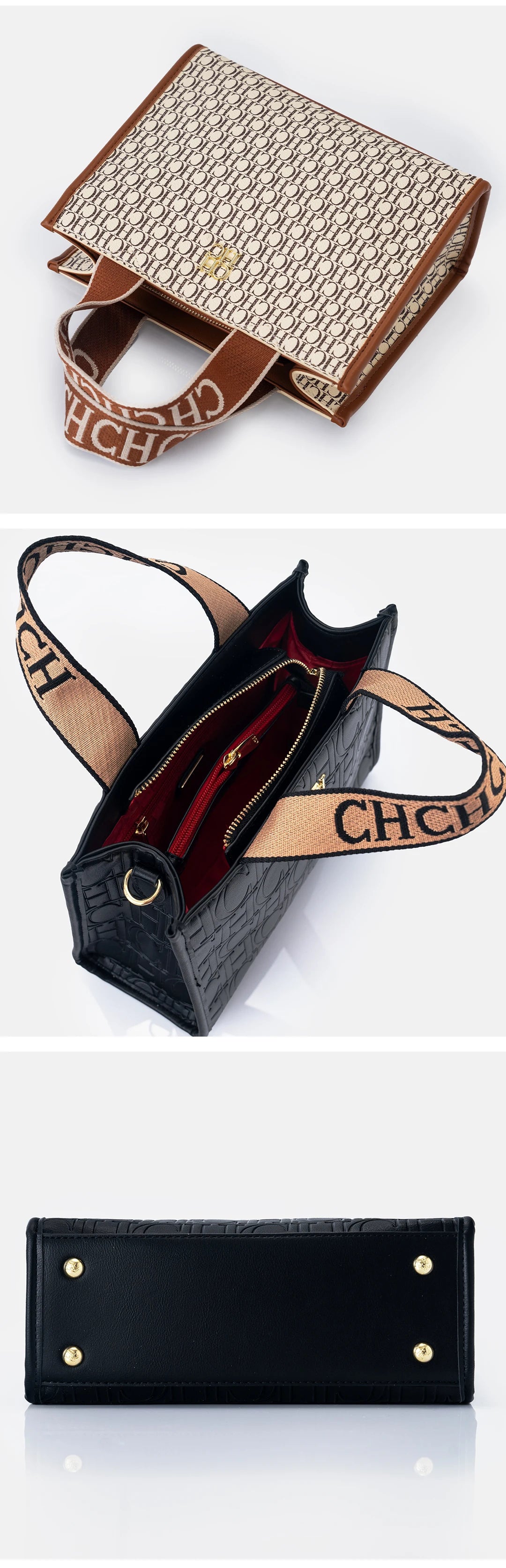 CH Women's Bags Metal Logo Casual Large Capacity Light Luxury Brand Designer 2026 New Fashion High Quality Women's Handbag