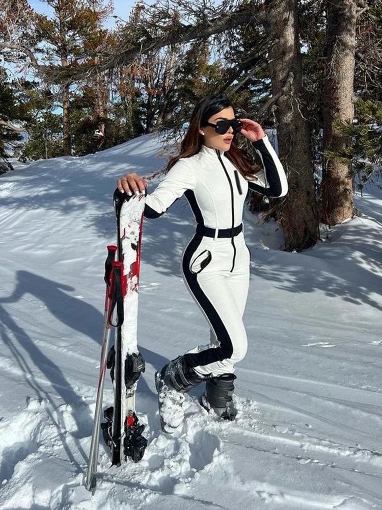 Waterproof Patchwork Ski Jumpsuit - Windproof Winter Overall