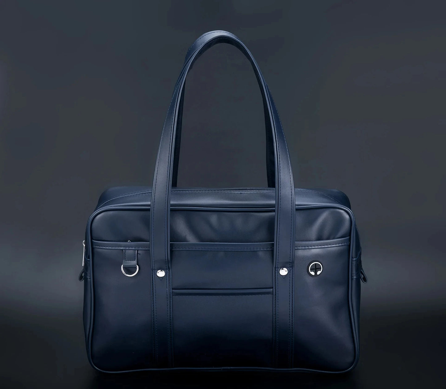 Premium USA-Made Japanese Style PU Leather Tote – Large Waterproof School & Travel Handbag