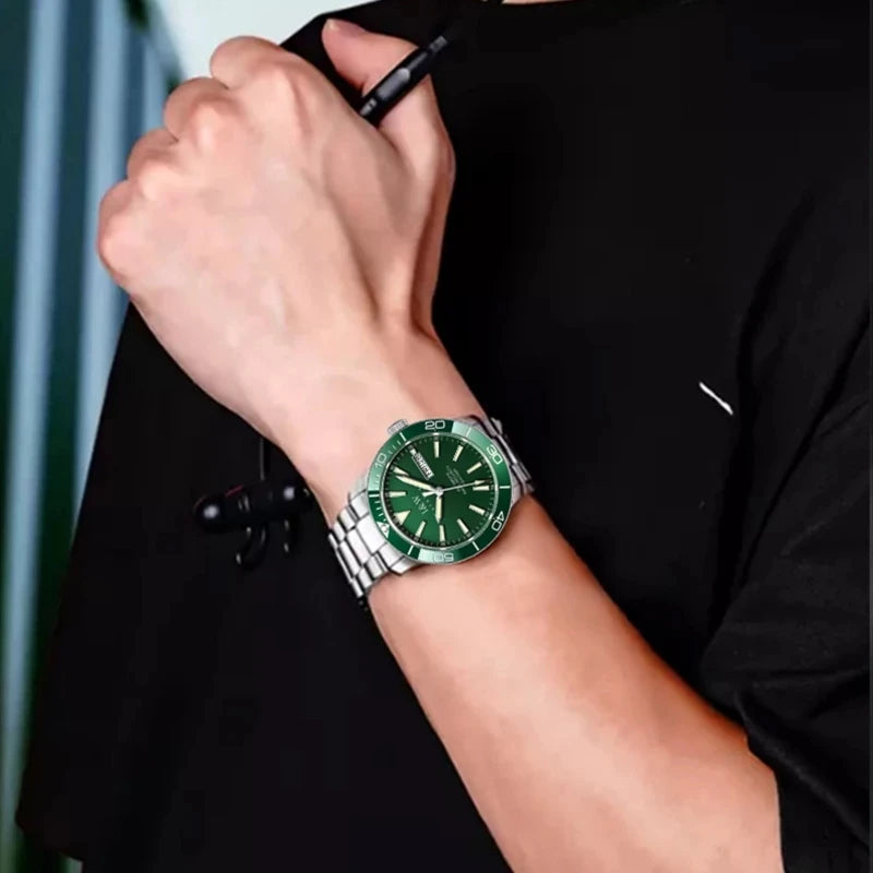 CARNIVAL Dive Watch Luxury Stainless Steel Sport Automatic Mechanical Wristwatch 100M Waterproof NH36 Clock for Men Reloj Hombre