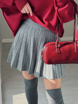 Elegant Knit Pleated Mini Skirt for Women