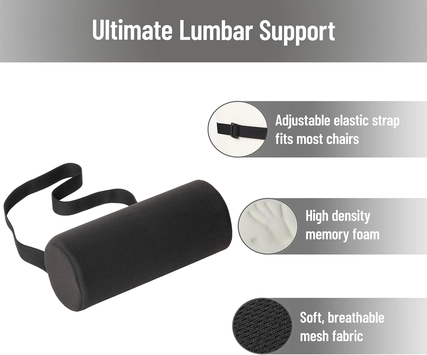 Ergonomic Memory Foam Lumbar Support Cushion