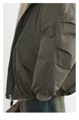 Women's Hooded Down Jacket with Faux Fur Collar
