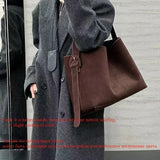 Motingsome Oversize Women Bag Luxury Suede Leather Winter Bags Frosted Cow Skin Handbag and Purses Retro Lady Tote 2024 New