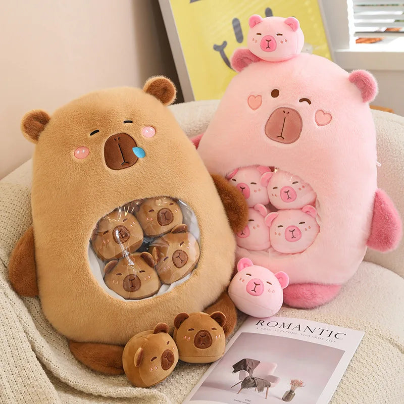 6Pcs Inside Cute capybara Plush Toys Accompany Toy Stuffed Animals Doll Toy Sleep Pillow Children Birthday Gift Home Decor