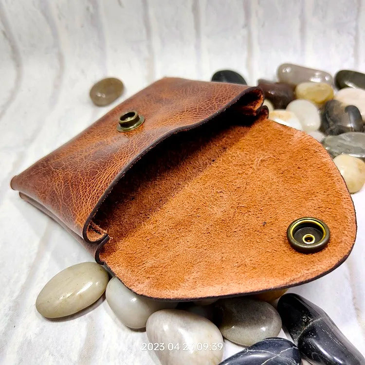 Small Waist Bag Genuine Leather Belt Pack Wallet Coin Purse Card Holder Car Key Pouch Driver's License Case Men Women 6065