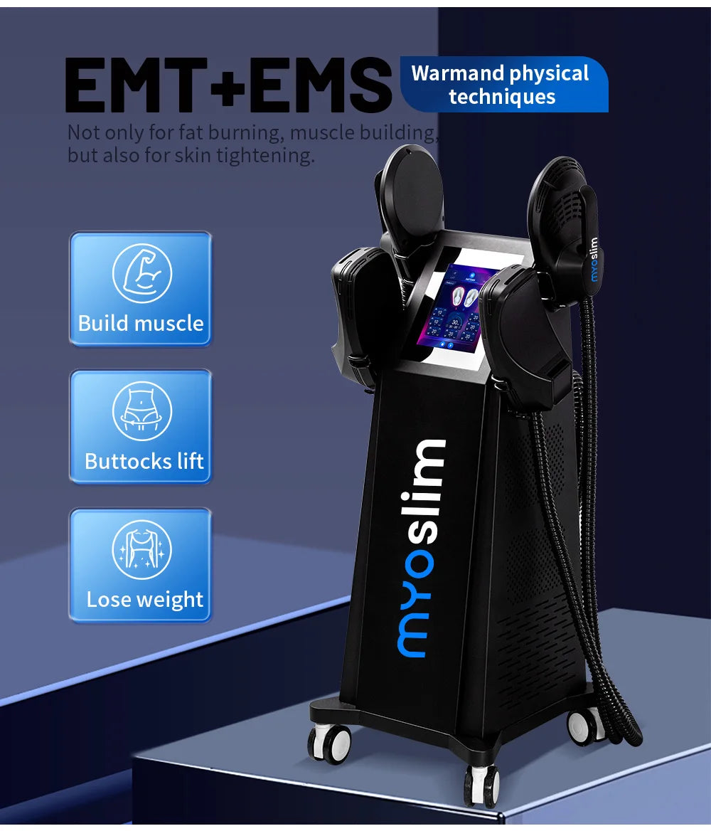 MYOslim  Electromagnetic Muscle Stimulator Professional Sculpt 6500W 5-Handle Pelvic Cushion for Fitness Equipment & Supplies
