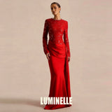 Satin Lace Sequin Evening Gown – Floor-Length Formal Dress
