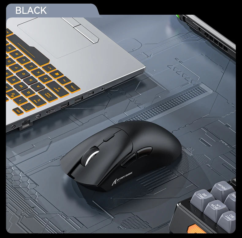 Lightweight ATTACK SHARK R1 Wireless Gaming Mouse Tri Mode 2.4G Bluetooth Wired RGB Ergonomic Programmable Mice For Laptop PC