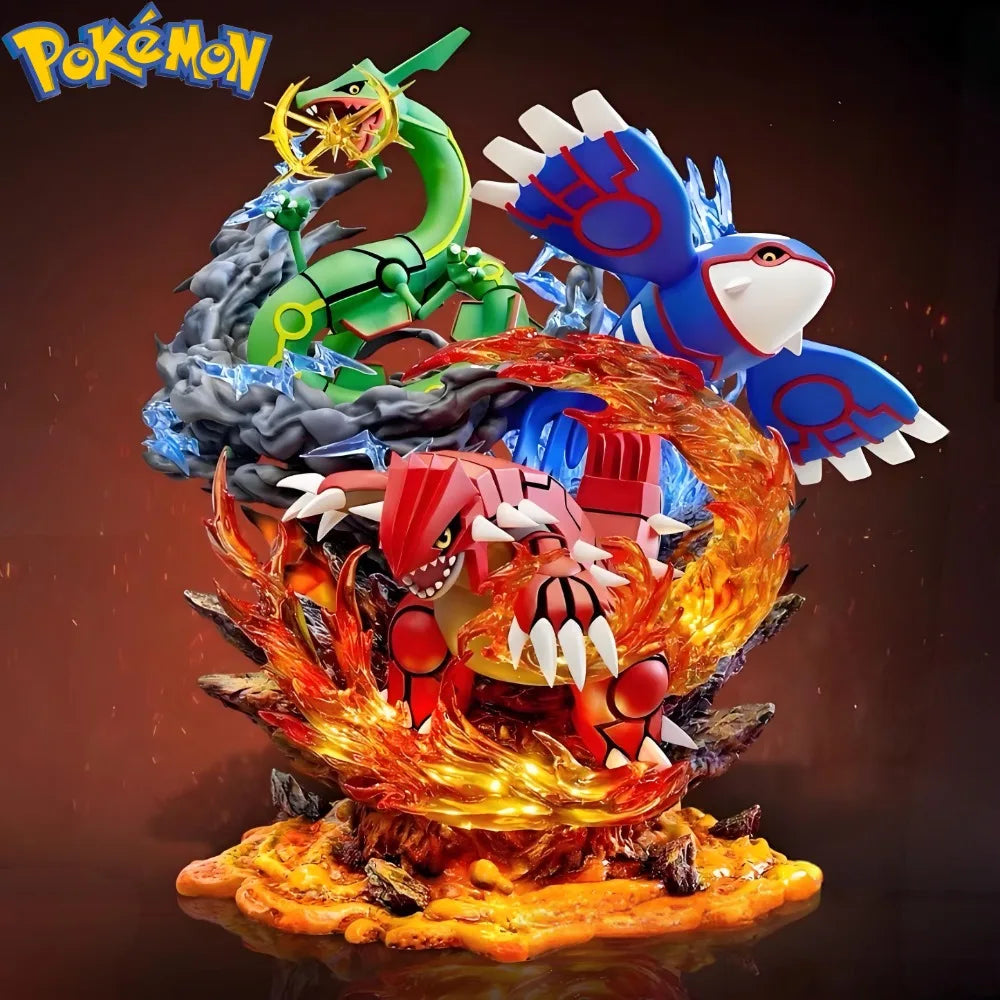 35cm/13.78in Pokemon Anime Figure Groudon Kyogre Rayquaza Action Figures Pvc Collection Model Toys for Childre Gifts