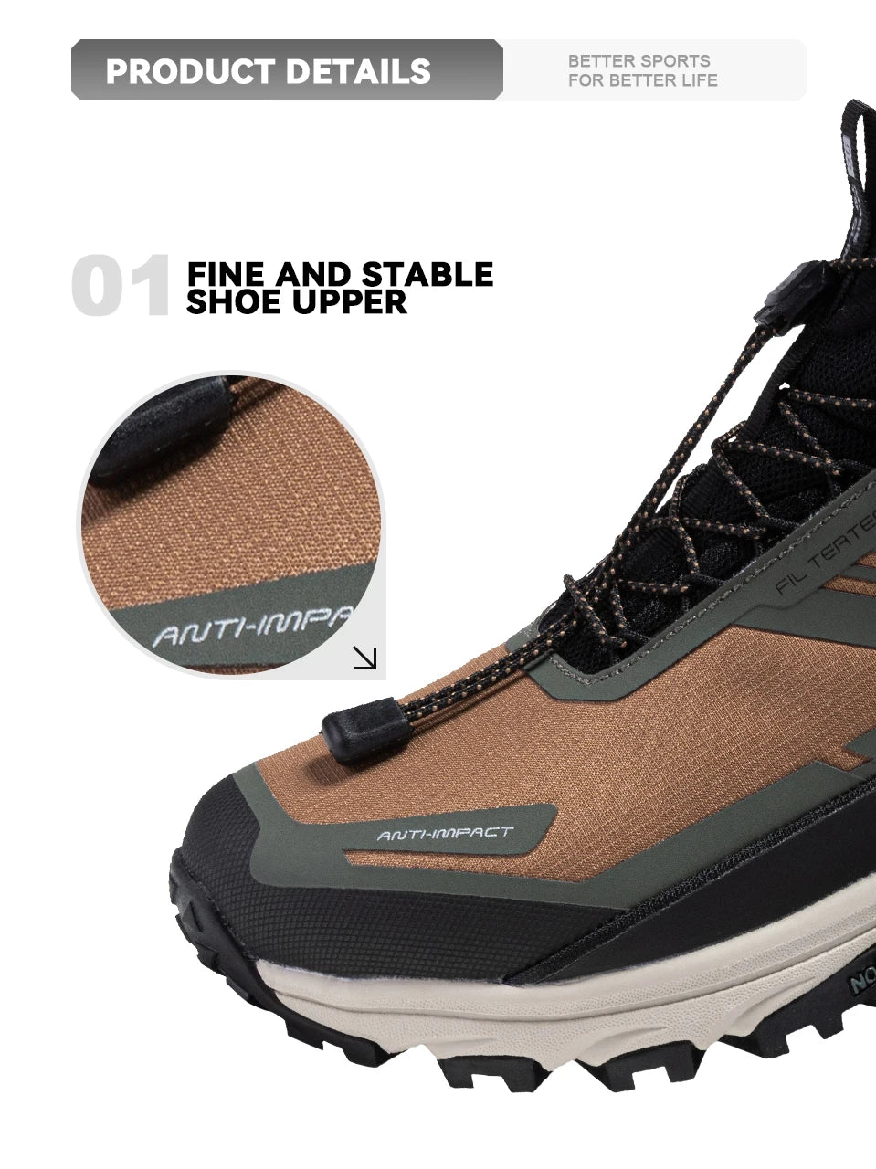 Baasploa Men Hiking Shoes Outdoor Waterproof Resistant Sneakers Male Winter Comfort Plush Warm Casual Walking Shoes Non-Slip