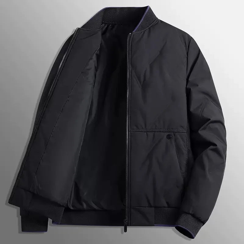 Men's Quilted Stand-Collar Zip Jacket | Warm & Relaxed Fit