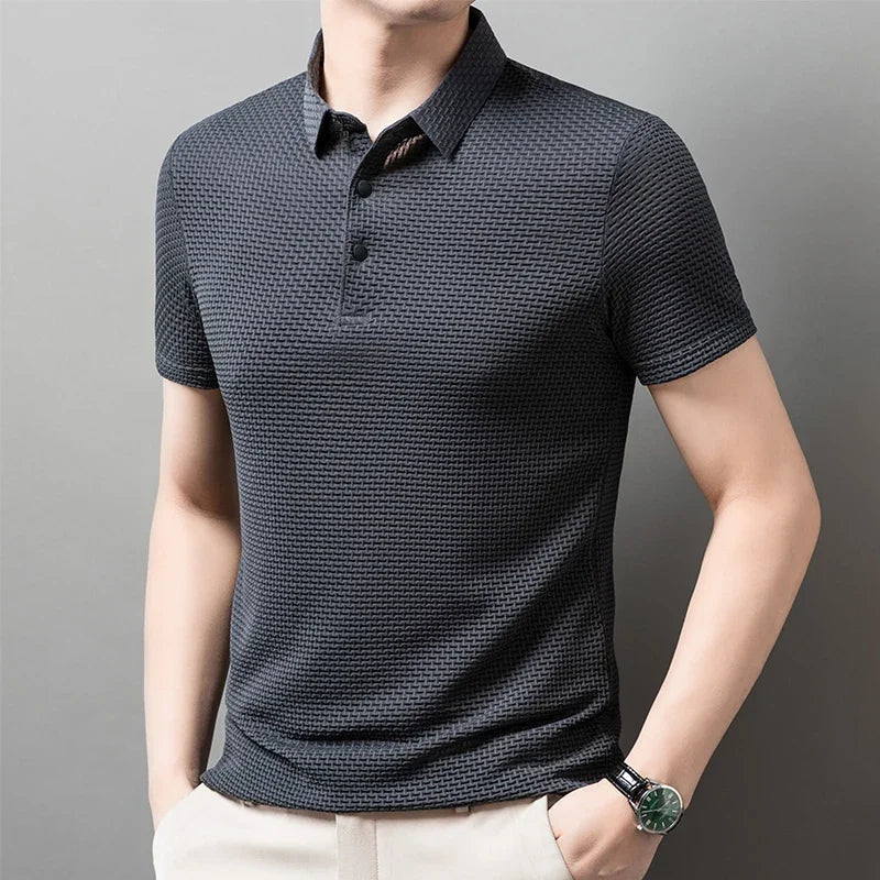 Men's Solid Color Polo Shirt | Breathable Summer Business Casual