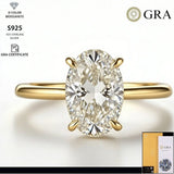 1ct Oval Moissanite Engagement Ring – Sterling Silver 4-Prong Pave Setting