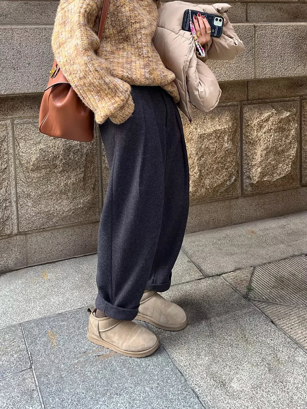 Women's High-Waist Ankle Pants with Pockets