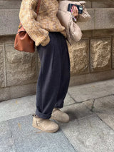 Women's High-Waist Ankle Pants with Pockets