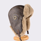 Retro Rivet Metal Hat Men's Ski Cap Winter Hat Thickened Warm Ear Protection Hats Pilot Hats Classic Riding Hat털모