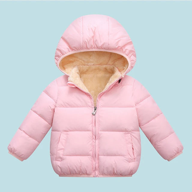 Kids’ Plush Cartoon Hooded Jacket