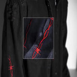 Skull Printing Denim Jacket Mens Harajuku Gothic Coats Vintage Halloween Clothes Spring Autumn Lightweight High Street Jacket