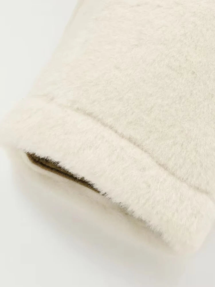 Elegant Faux Fur Toggle Coat