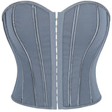 Leopard Print Strapless Corset Crop Top - USA Made Quality