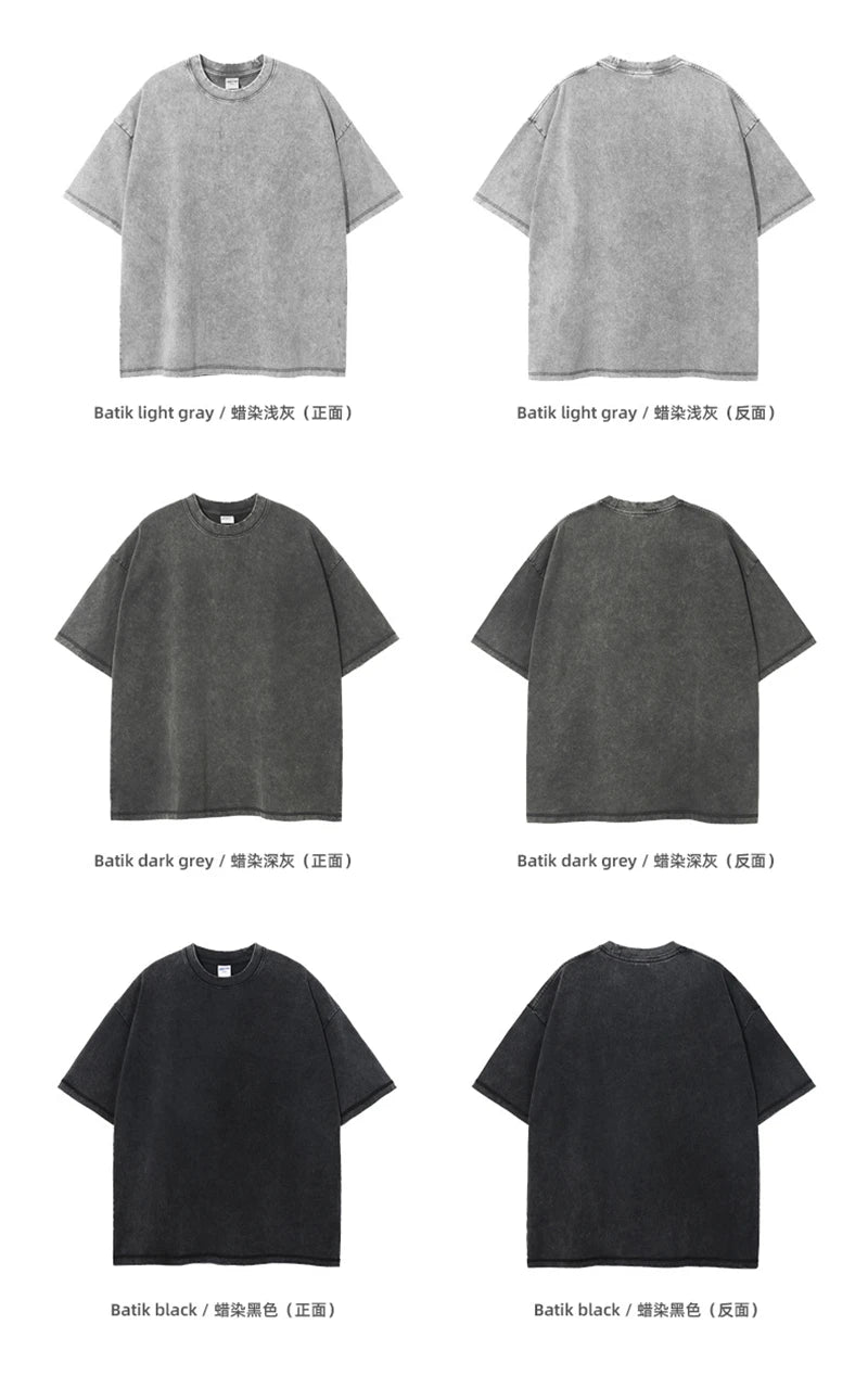 Men's Washed Cotton T-Shirt, Loose Fit 275gsm