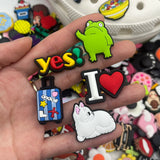 30-200PCS Random Cartoon Shoe Charms For Bubble Slides Clogs Sandals Crocs, Shoes Decrations Accessories Buckle For Friend Gifts