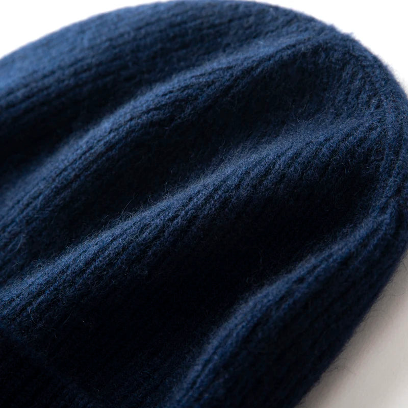 MERRILAMB Men's Pure Cashmere Ribbed Beanie | Soft & Warm