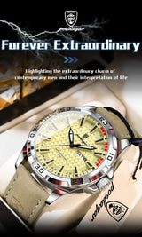 POEDAGAR Original Business Man Wristwatch Waterproof Luminous Date Week Casual Watch For Men Quartz Leather Luxury Fashion Men's Watches Reloj