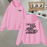 2025 Thai Drama The Secret of Us Autumn Winter Hoodie Always Wonder Letter Print Pullover Trendy Long sleeve Fleece Sweatshirts