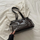 Women's Retro PU Leather Shoulder Tote Bag