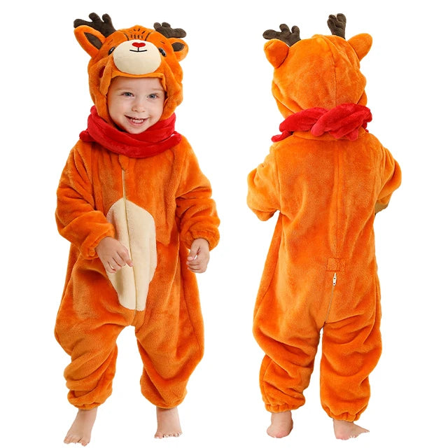 Plush Hooded Baby Winter Romper