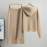 2025 new women's Knitted Cardigan High Waisted Buttocks Wrapped  Skirt 2 Piece Suits Luxury Hot Diamond Fashion Sets
