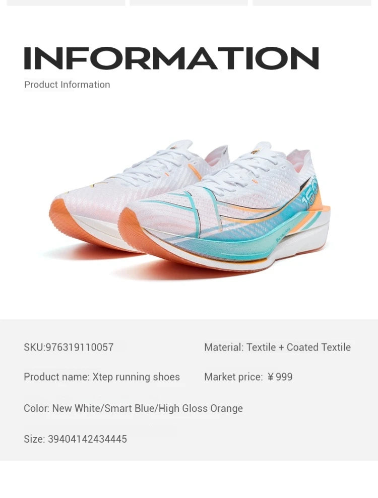 Xtep 160X 6.0 Running Shoes Professional Marathon PB Carbon Plate For Men Cushioning Shock Absorption Sneakers 976319110057