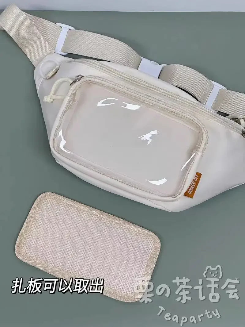 Kawaii Japanese Y2K Chest Bag Women Lolita Cute Crossbody Bag Girls Transparent Itabag Purses and Handbags Waist Ita Bag