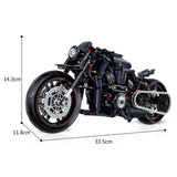 New 1:8 Night Racer Motorbike Building Blocks Sets MOC Bricks Motorcycle Model Christmas Gifts for Boys Kids Children 623pcs