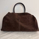 Motingsome Oversized 40cm Women Tote 100% Natural Suede Leather Lady Handbag Luxury Daily Bags Bowling Purses Matte Cowhide Bag