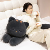 Black Cat Plush Pillow Soft Stuffed Lying Cat Cushion Cute Sleeping Cat Design Lovely Birthday Gift Idea for Cat Lovers