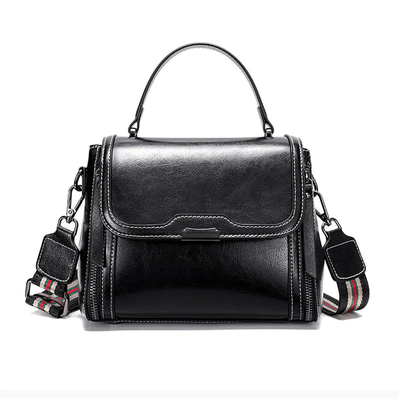 Cowhide Women's Tote Bag 2024 New Luxury Genuine Leather Shoulder Crossbody Bags High Quality Vintage Female Handbag 6241