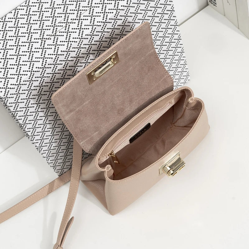 New Fashion Women Mini Genuine Leather Handbag Shoulder Crossbody Bag Casual Daily Commuter Ladies Messenger Bag