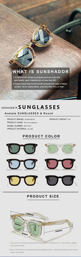 Handcrafted Acetate Round Sunglasses – UV400 Protection