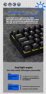 2026 New USB Gaming Mechanical Mini Keyboard Red Switch RGB Backlit 61 Keys Wired Feel for Game/Office