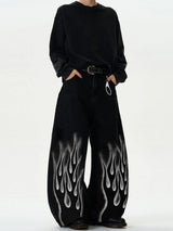 Men's Baggy Wide-Leg Curved Denim Jeans