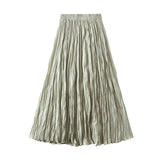 Women's Pleated Maxi Skirt – Elegant A-Line Beach Style
